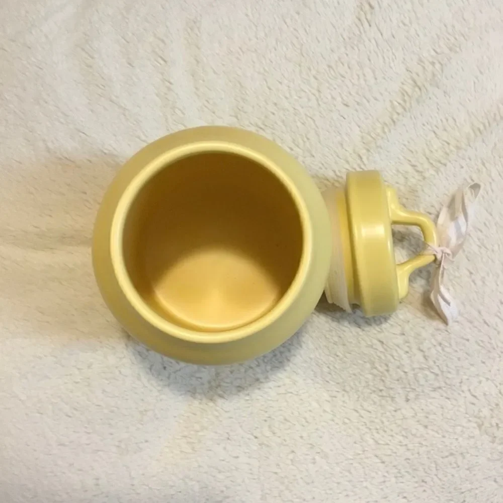 NWT RAE DUNN CRACK ME UP SPRING YELLOW MATTE CERAMIC BEAUTIFUL CANISTER JAR